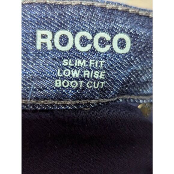 Express Men's Blue Distressed Rocco Slim-Fit Low-Rise Boot Cut Jeans Size 32 x 3 - Picture 3 of 8